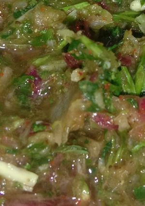 A picture of Onion coriander chutney.