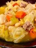 Simple Cabbage & Bean Soup with Pork