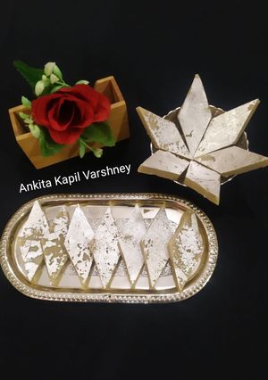 A picture of Kaju Katli.