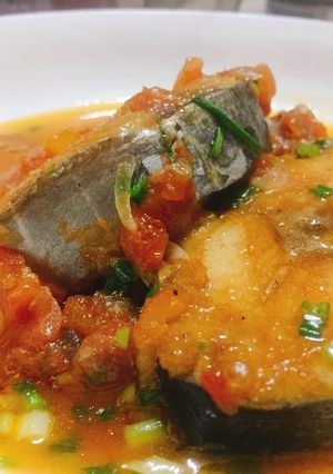Hình của món Cá thu trắng sốt cà.