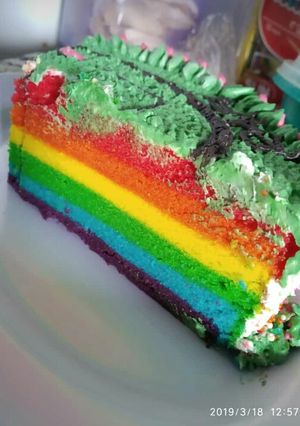 Foto resep Rainbow cake kukus ny. Liem