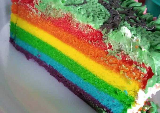 Resep Rainbow cake kukus ny. Liem oleh iceu Eristina - Cookpad