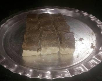 Update, Make Recipe Chocolate Double Layer Burfi Home Style