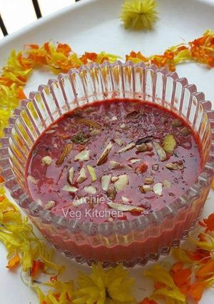 A picture of Beetroot basundi.