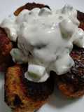 Pork meatballs with mint and tzatziki