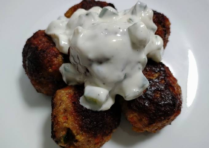 Simple Way to Make Perfect Pork meatballs with mint and tzatziki