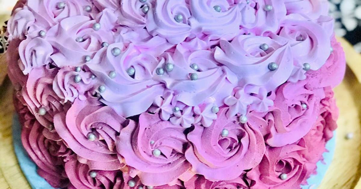 Ombre piped rosette cake — Wild Rose Cakes