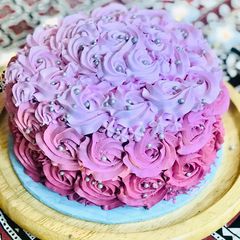 A picture of Pink ombré cake.