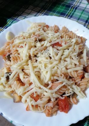 O poză a rețetei Paste cu ciuperci sos roșii.