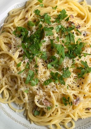 A picture of Anchovy Garlic Spaghetti.