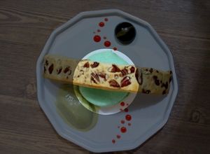 Una foto de Macaron de menta con base de merengue italiano