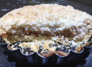 Una foto de Tarta de coco con dulce de leche fácil