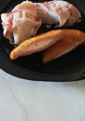 Baconbe göngyölt rizs recept fotója