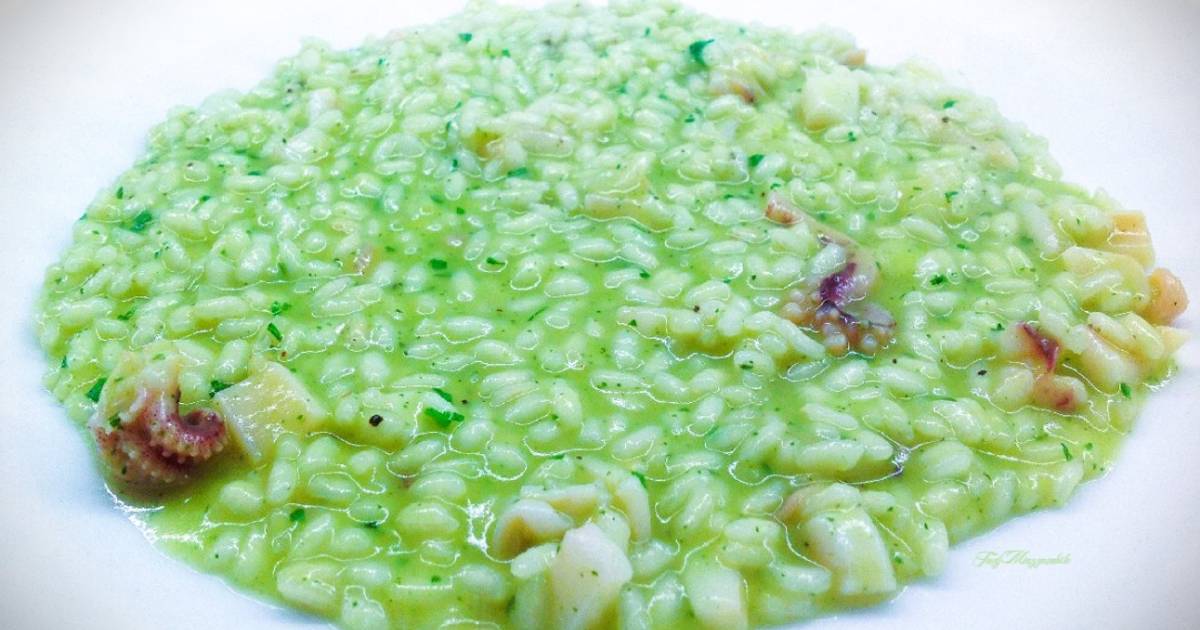 Ricetta Risotto con crema di piselli e calamari di Tony Mazzanobile