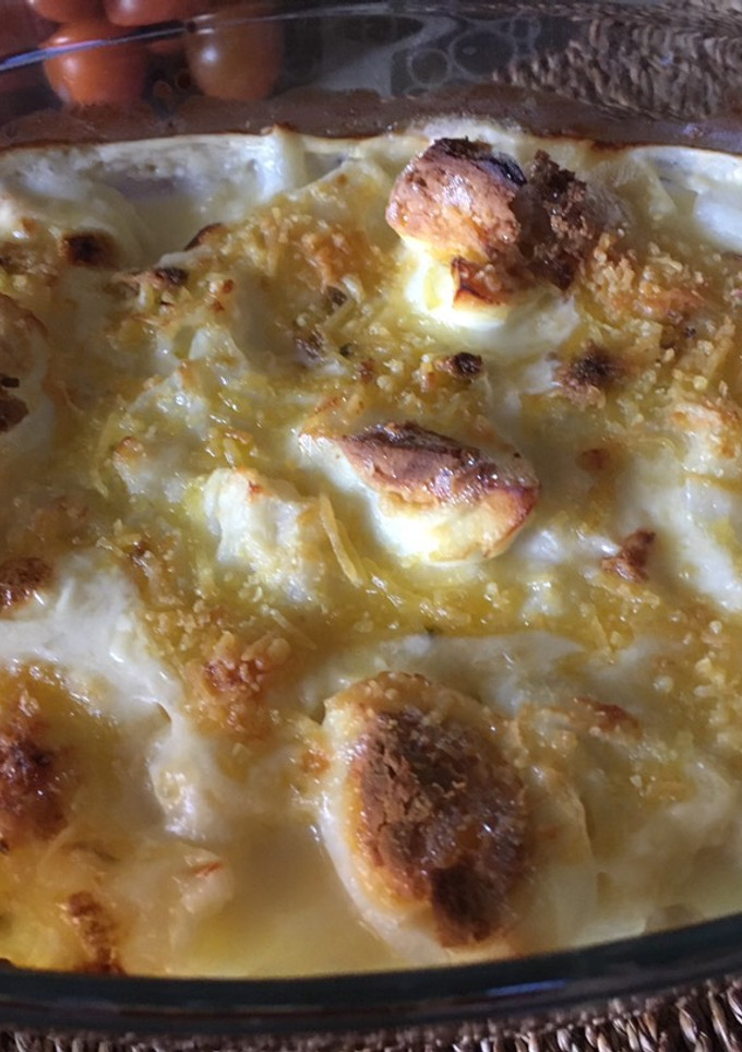 Una foto de Coliflor con bechamel gratinada con queso