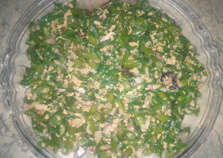 Cara mudah Membuat Tumis Kacang Panjang Dg Orak Arik Telur yang Lezat Sekali