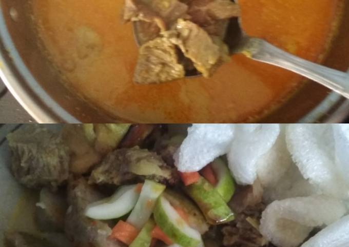 Resep: Lengko Sapi / Lontong kari Sapi Bunda Pasti Bisa