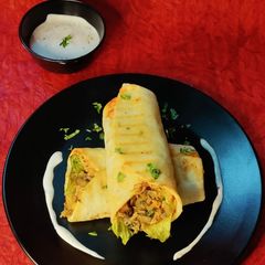 A picture of Mexican Garlic Mushroom Burrito.
