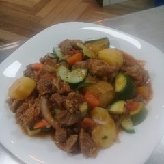 A picture of African beef stew.