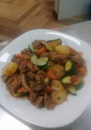 A picture of African beef stew.