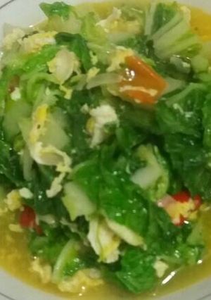Foto resep Sawi telur orek ala-ala