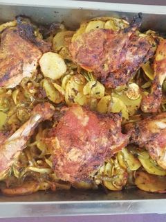 صورة لوصفة دجاج بالخضر