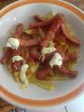 Salchipulpos con papas