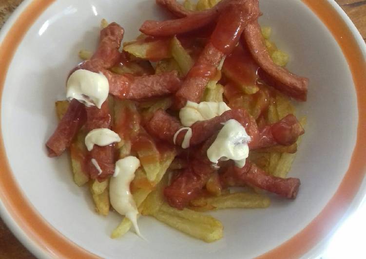 Salchipulpos con papas