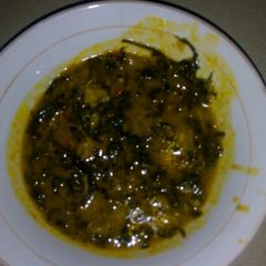 A picture of Bitter leaf soup.