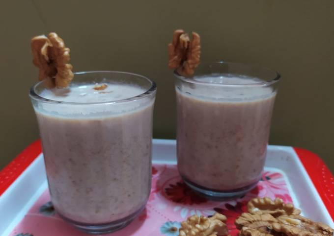 Easiest Way to Make Speedy Dates and walnut healthy Milkshake