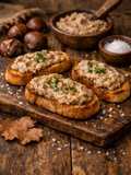 Bruschette con crema di castagne salata