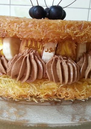 صورة لوصفة كنافة بالكريمه والفاكهه