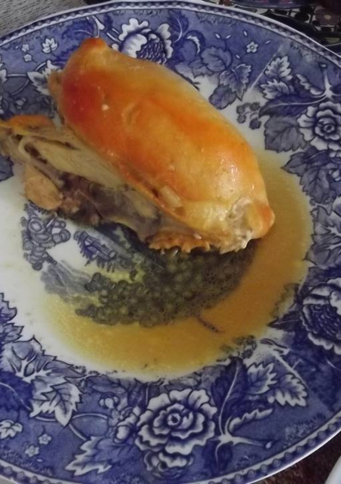 Una foto de Pollo en pulque y guayaba