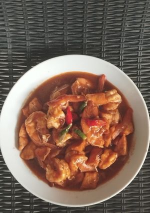 Foto resep Udang Tahu Saus Asam Manis