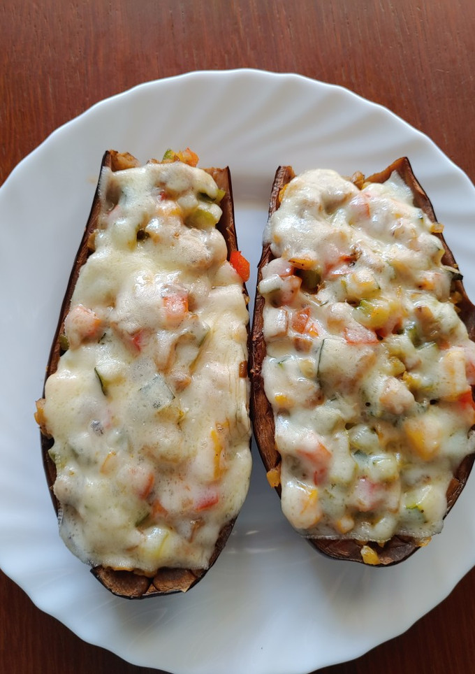 Una foto de Berenjenas rellenas de verdura