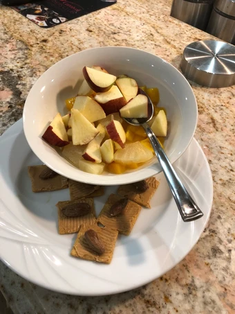 Recipe Fruit salad and peanut butter crackers the So Delicious So Delicious