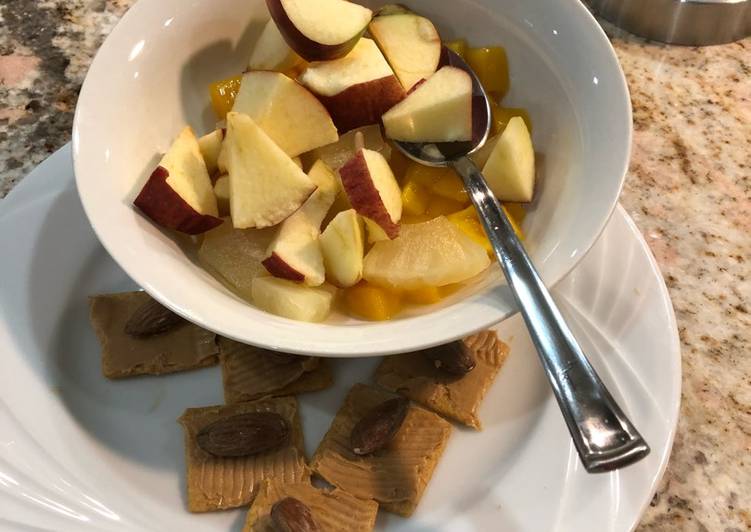 Recipe of Speedy Fruit salad and peanut butter crackers