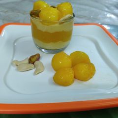A picture of Mango Custard Pudding.