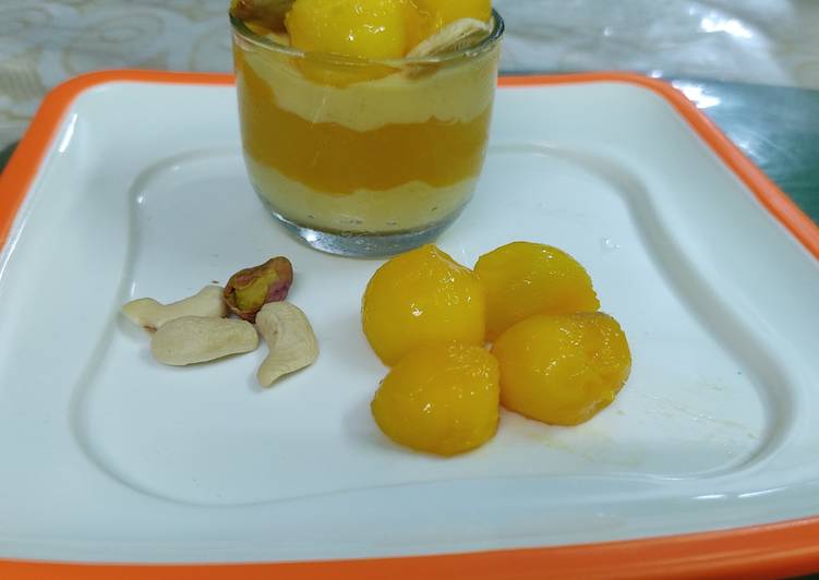 Mango Custard Pudding
