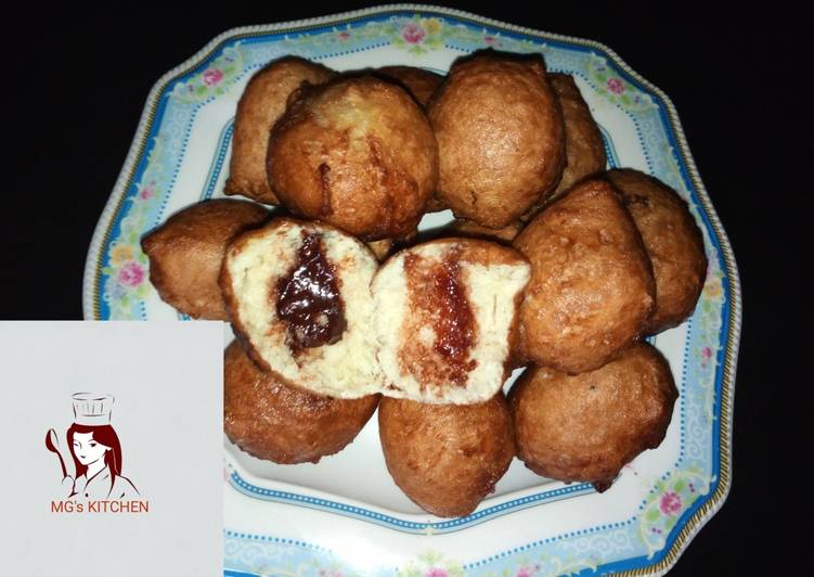 How to Prepare Quick Puff puff filled with dark chocolate