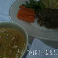รูปของ Beef steak with brown sauce simple