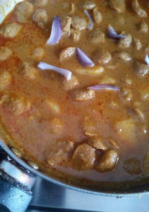 A picture of Soya aloo curry.