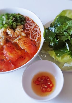 Hình của món Bún GẠO LỨT nấu tôm.