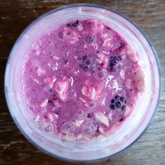 A picture of Clifton mess (Eton mess, blackberry yogurt version).