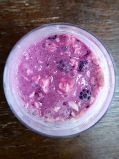 A picture of Clifton mess (Eton mess, blackberry yogurt version).