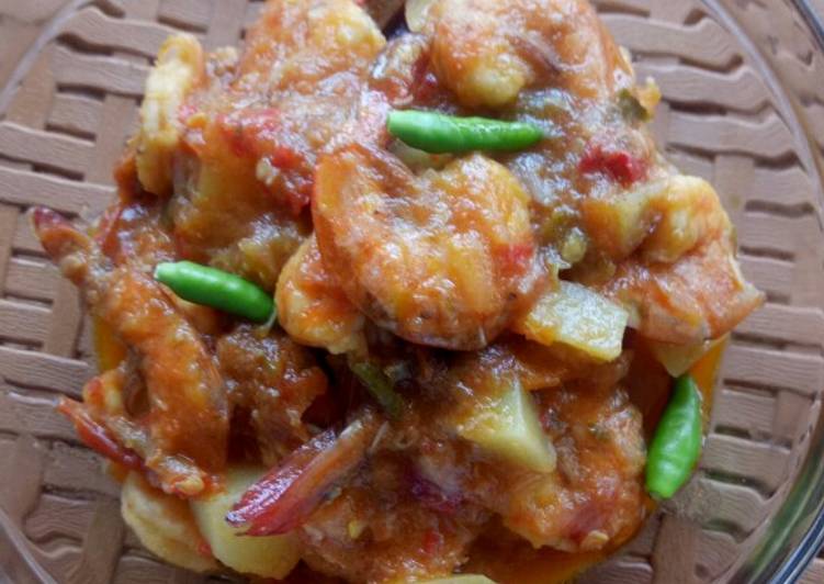 Langkah Mudah untuk Membuat Udang bumbu asam pedas, Lezat