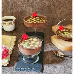 Фото Matcha Cheese Chocolate Pudding.