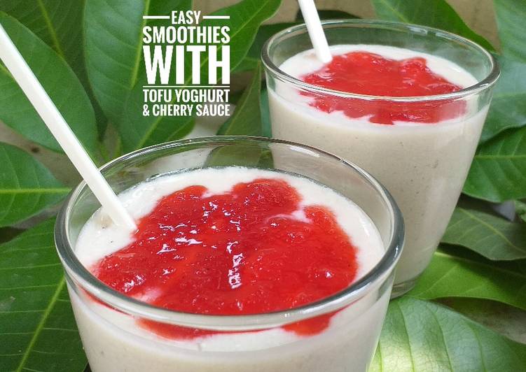 Easy Smoothies with Tofu Yoghurt & Cherry Sauce