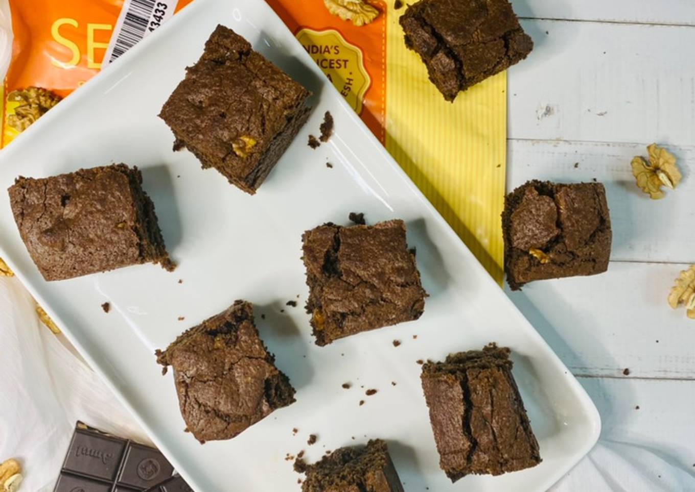 Whole Wheat Walnut Brownies