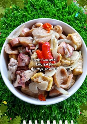Foto resep Tumis Cumi Asin Tahu Bakso